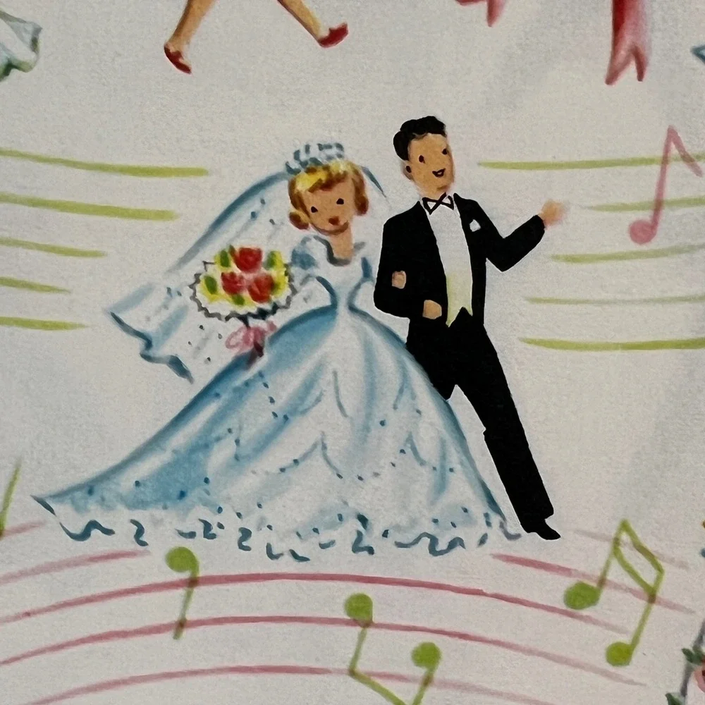 Cascade Vintage Gift Wrap Flat Folds Floral Wedding Mid Century Ephemera 5-20x30